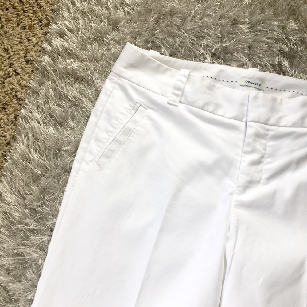 Dockers Dress Casual Career White Capri Pants 10 - Picture 6 of 7
